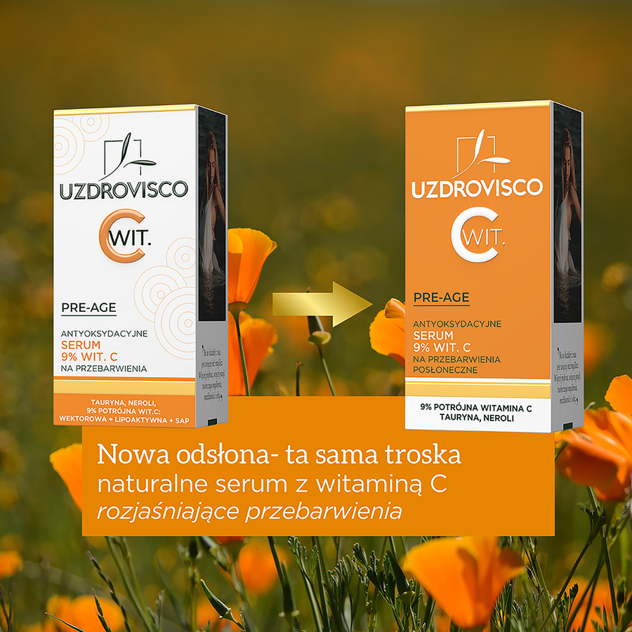 Antyoksydacyjne serum 9% witaminy C na przebarwienia